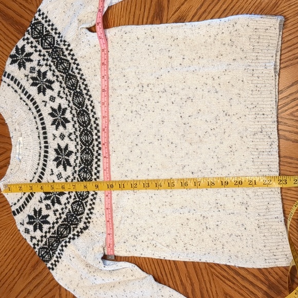 Christopher & Banks Fair Isle Embellished Sweater Black/Cream P/S - Picture 9 of 10